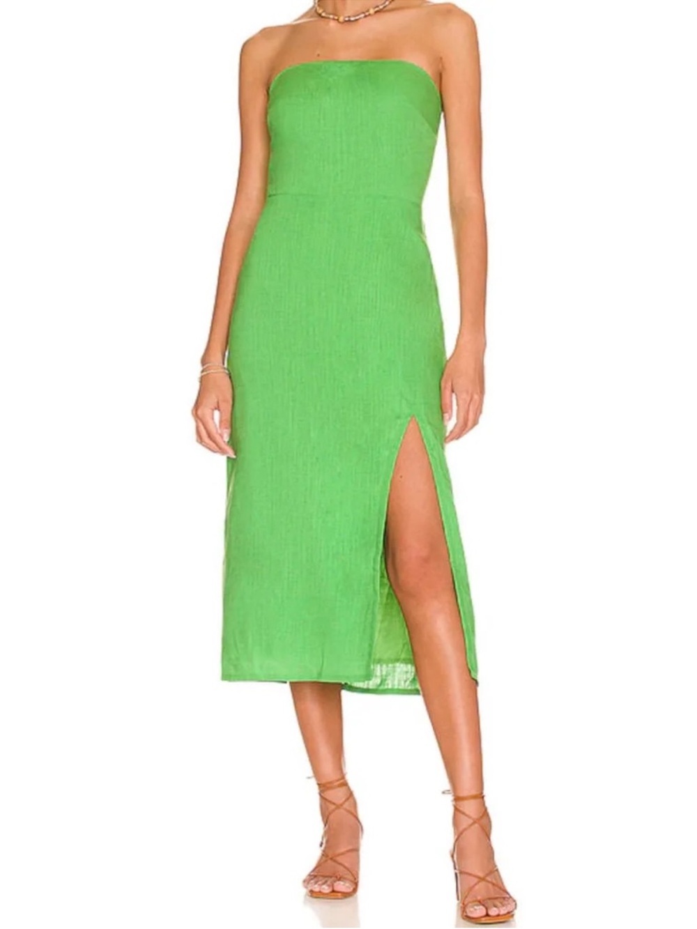 SNDYS Green Strapless Dress